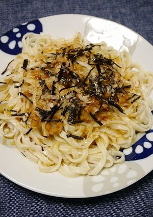 災害時！納豆玉葱うどん(酢しょうが)-レシピのメイン写真