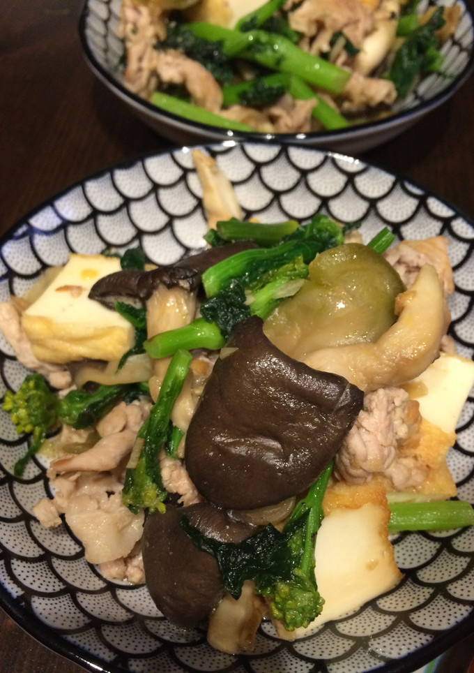 厚揚げと豚肉の搾菜炒め-レシピのメイン写真