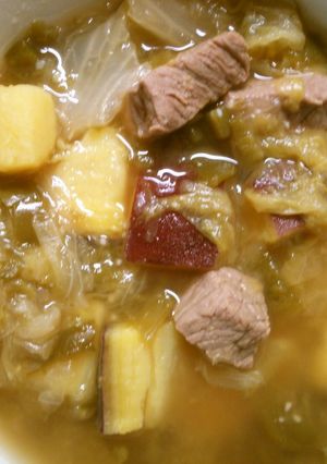 牛肉とレタスさつま芋ピーマンの中華煮込み-レシピのメイン写真