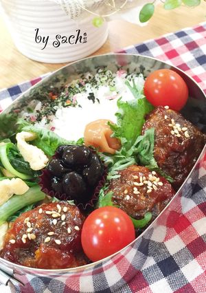 お弁当に！椎茸の肉詰め甘酢あん♪-レシピのメイン写真