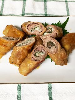 お弁当に♪♪チーズと梅の豚肉まき-レシピのメイン写真