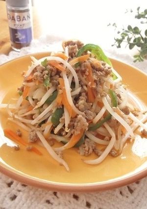 照り焼きハンバーグ風味！そぼろもやし-レシピのメイン写真