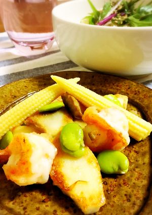 カレー風味えびとエリンギのガーリック炒め-レシピのメイン写真