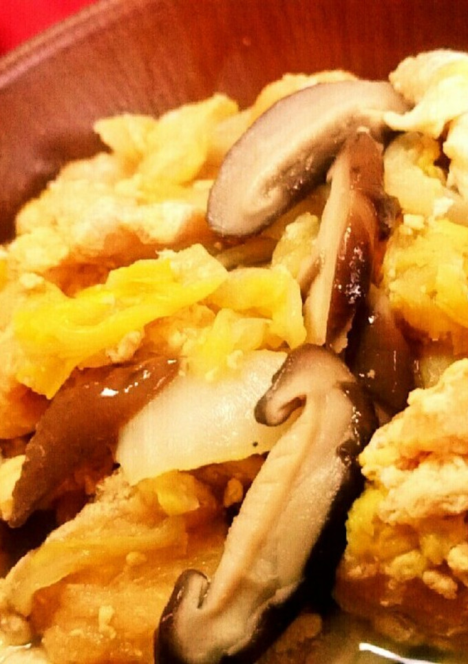 白菜とシイタケと油揚げの和風卵煮-レシピのメイン写真