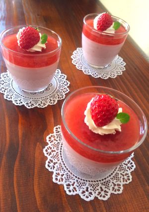ぷるぷる＊お豆腐いちごプリン-レシピのメイン写真