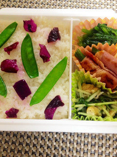 簡単!絹さやと柴漬けで春のいろどり弁当♪-レシピのメイン写真