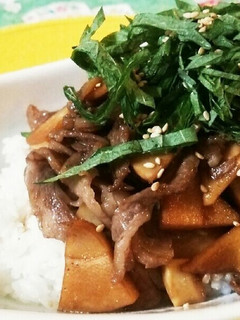 牛肉と筍のバター醤油丼-レシピのメイン写真