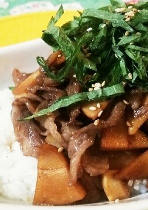 牛肉と筍のバター醤油丼-レシピのメイン写真