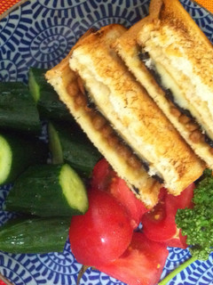 のびーる納豆と海苔とチーズのホットサンド-レシピのメイン写真