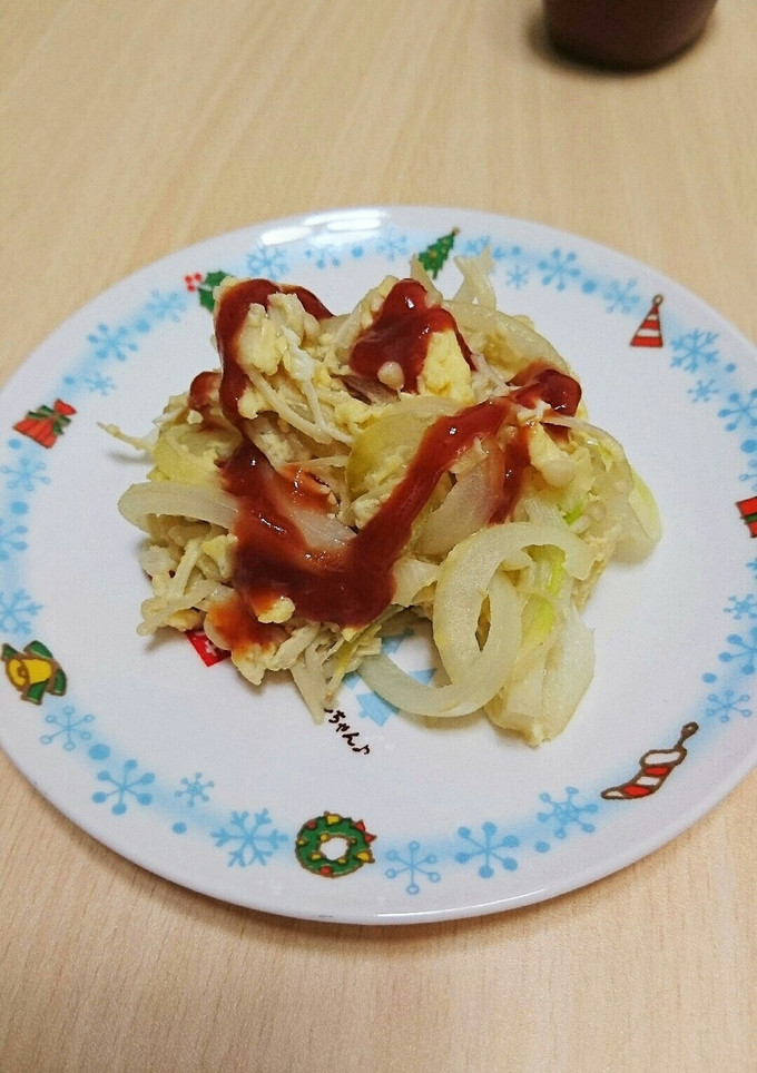 玉ねぎ&卵&エノキ炒め-レシピのメイン写真