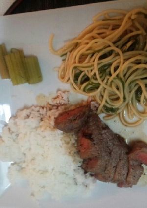 血管ダイエット食734（煮ステーキ丼）-レシピのメイン写真