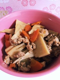 【圧力鍋で!】鶏ひき肉と筍の煮物-レシピのメイン写真