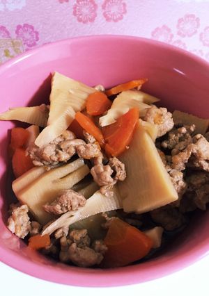 【圧力鍋で!】鶏ひき肉と筍の煮物-レシピのメイン写真