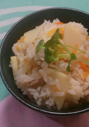 筍とかしわの炊き込みご飯-レシピのメイン写真