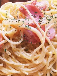 カルボナーラと茹で汁スープ-レシピのメイン写真