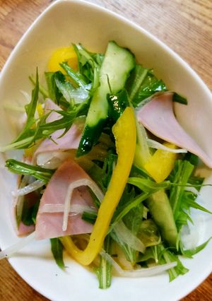 水菜とロースハムのマリネサラダ-レシピのメイン写真