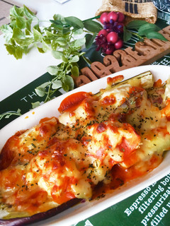 ナスとささみのピザ風チーズ焼き-レシピのメイン写真