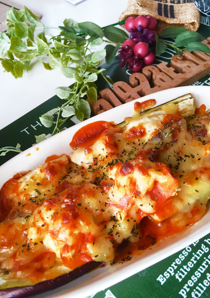 ナスとささみのピザ風チーズ焼き-レシピのメイン写真
