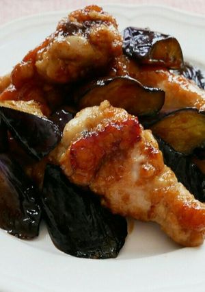 鶏手羽元となすの照り焼き-レシピのメイン写真