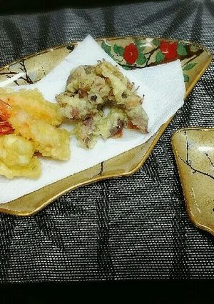 海老の天ぷらとホタルイカの天ぷら-レシピのメイン写真