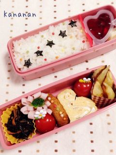 幼稚園 年長 お星とお花のスリム2段弁当-レシピのメイン写真