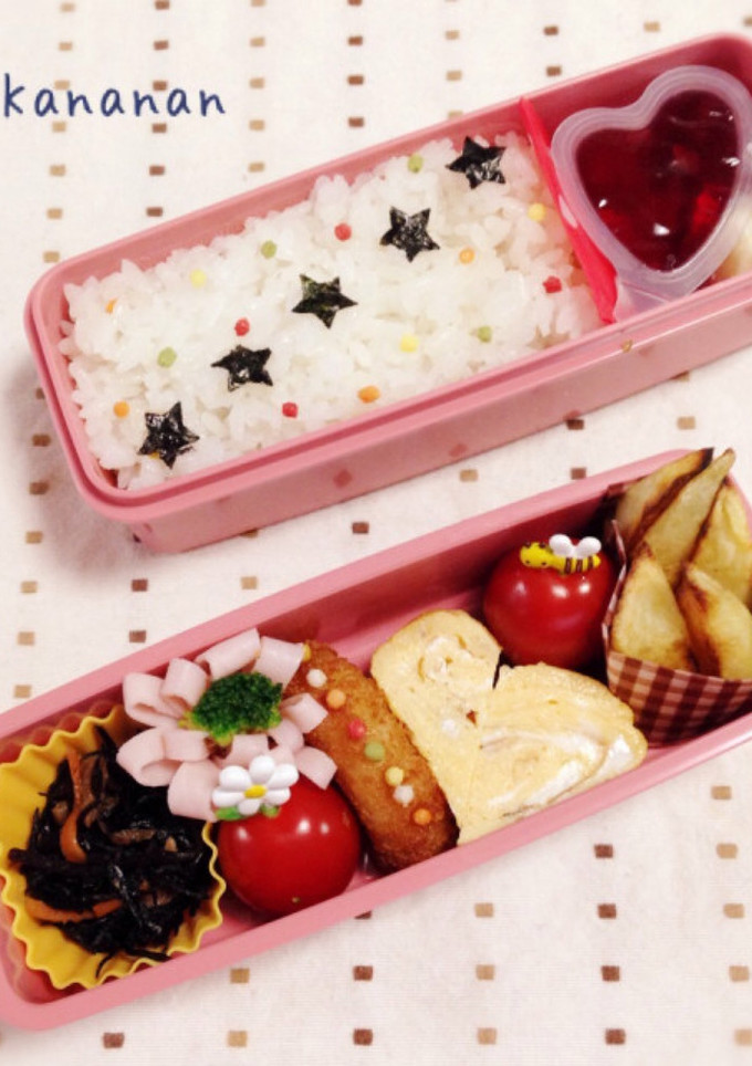 幼稚園 年長 お星とお花のスリム2段弁当-レシピのメイン写真