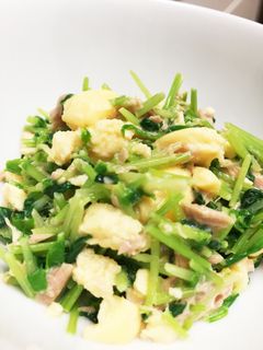 豆苗のツナたまご和え-レシピのメイン写真