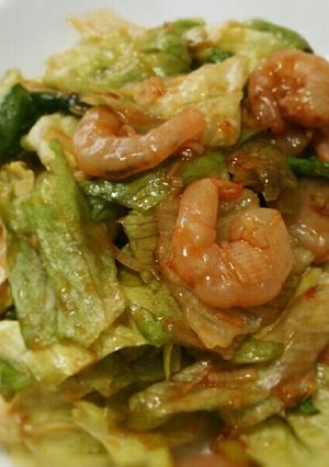 海老とレタスのシャキシャキピリ辛香味炒め-レシピのメイン写真