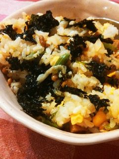 納豆チャーハン 韓国のりのせ-レシピのメイン写真