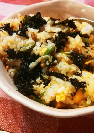納豆チャーハン 韓国のりのせ-レシピのメイン写真