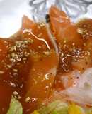 新玉ねぎドレでサーモンカルパッチョ☆