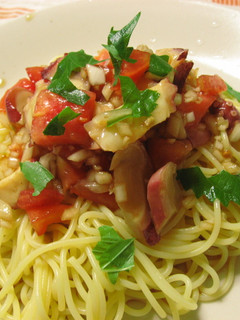 タコとトマトの冷製パスタ-レシピのメイン写真