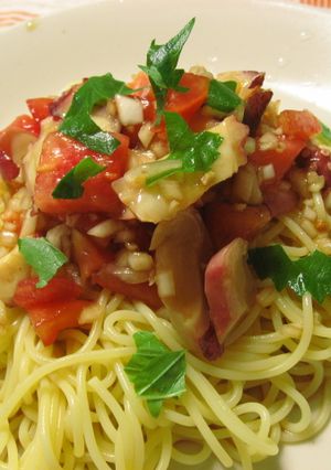 タコとトマトの冷製パスタ-レシピのメイン写真