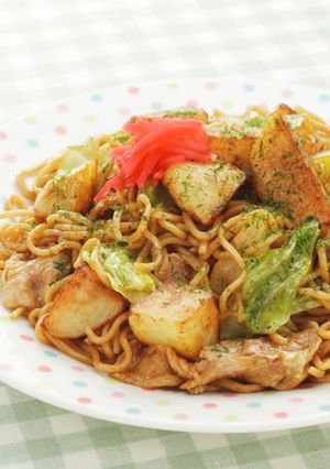 ポテト(じゃがいも)入り焼きそば-レシピのメイン写真