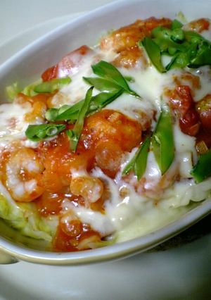 エビチリで★野菜モリモリ！チーズ焼き-レシピのメイン写真