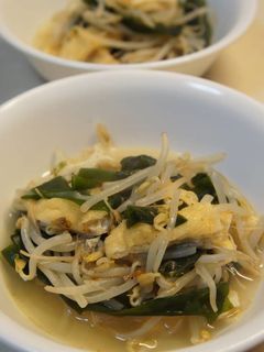 給料前生わかめ・もやし・油揚げのさっと煮-レシピのメイン写真
