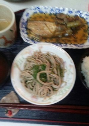 血管プラークダイエット735（鮃と蕎麦）-レシピのメイン写真