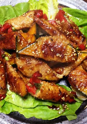 万能!焼肉のタレでかぼちゃの肉巻き焼き-レシピのメイン写真