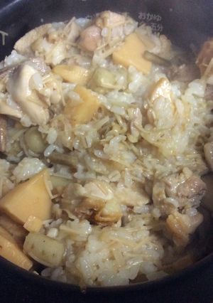 鶏肉筍ごぼうえのき混ぜご飯-レシピのメイン写真