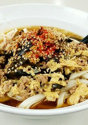 ニラ玉スープうどん-レシピのメイン写真