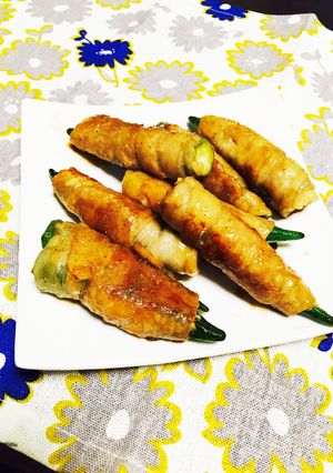 オクラ♡肉巻き♡生姜焼き-レシピのメイン写真