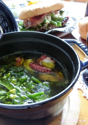 BBQにも☆タコと菜の花のアヒージョ-レシピのメイン写真