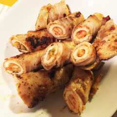 รูปของ キムチ入り竹輪の肉巻き