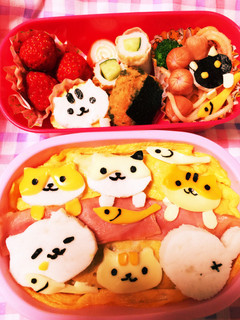 簡単お弁当♡ねこあつめキャラ弁遠足に♪-レシピのメイン写真