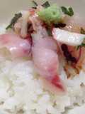 二日目も美味しいお刺身丼　お魚常備菜