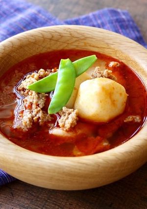 旨みたっぷり☆里芋とひき肉のピリ辛スープ-レシピのメイン写真