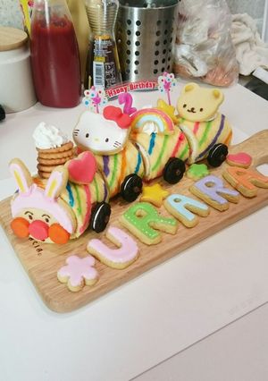 ２歳誕生日アンパンマンキティケーキ 列車-レシピのメイン写真