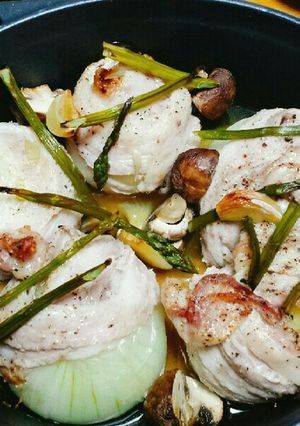 豚巻き新玉ねぎ焼き(ダッチオーブン)-レシピのメイン写真