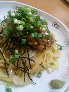 納豆とバターで和風スパ☆柚子胡椒付き☆-レシピのメイン写真