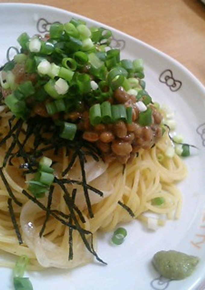 納豆とバターで和風スパ☆柚子胡椒付き☆-レシピのメイン写真